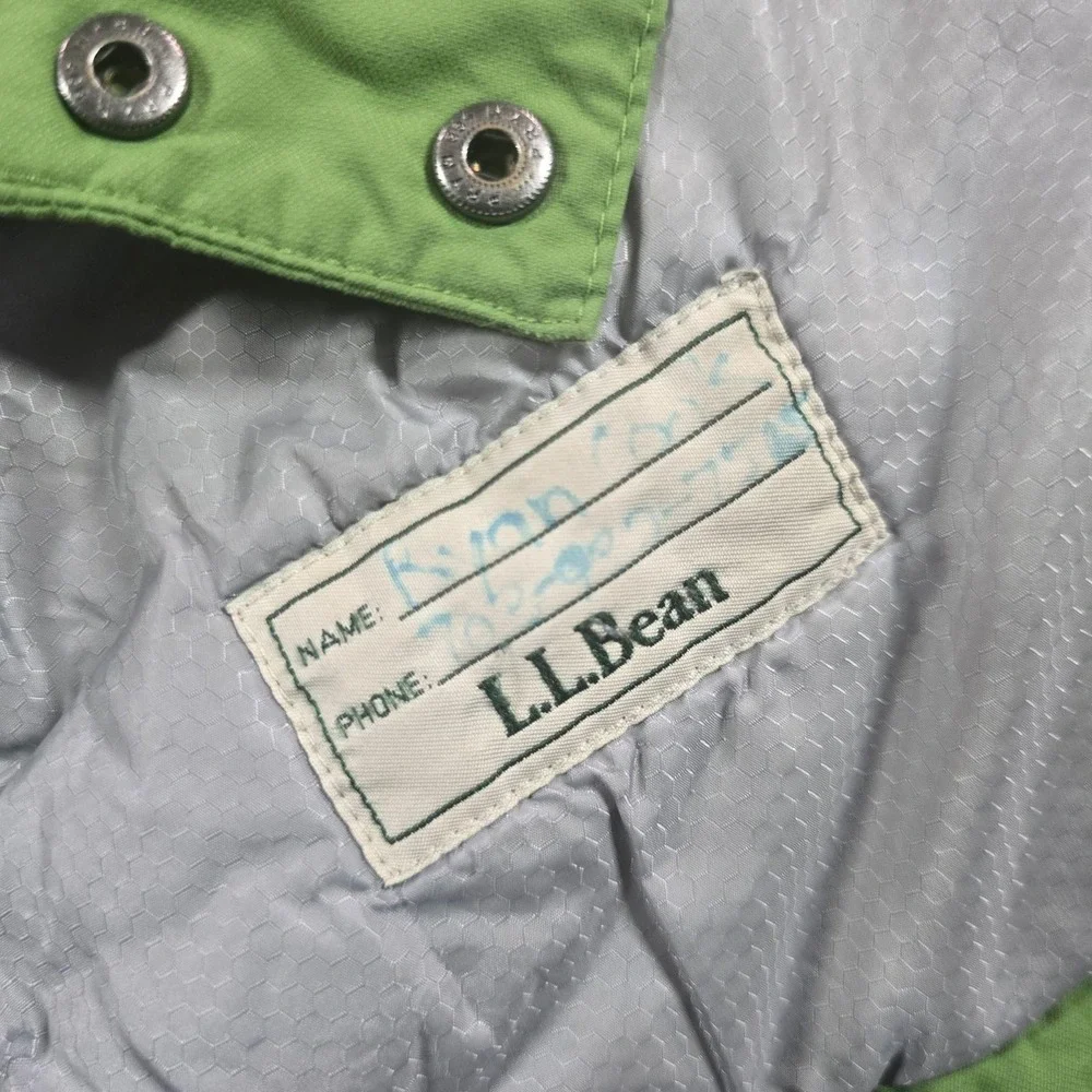 L.L. Bean Jacket Boys Large 6X 7 Green Hooded Insulated Ski Snow Thinsulate